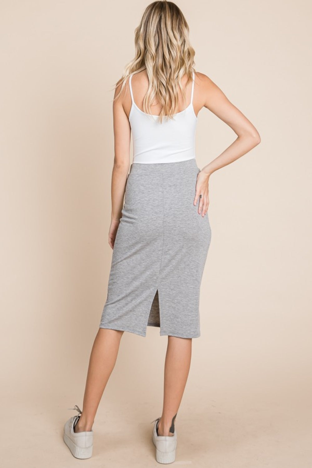 Elastic Waist Pencil Skirt - BOMBOM