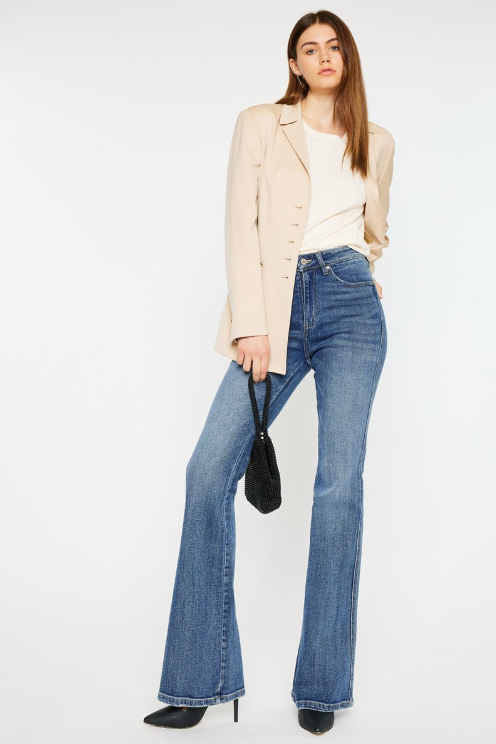 Cat’s Whiskers High Waist Flare Jeans - Kancan - Jeans