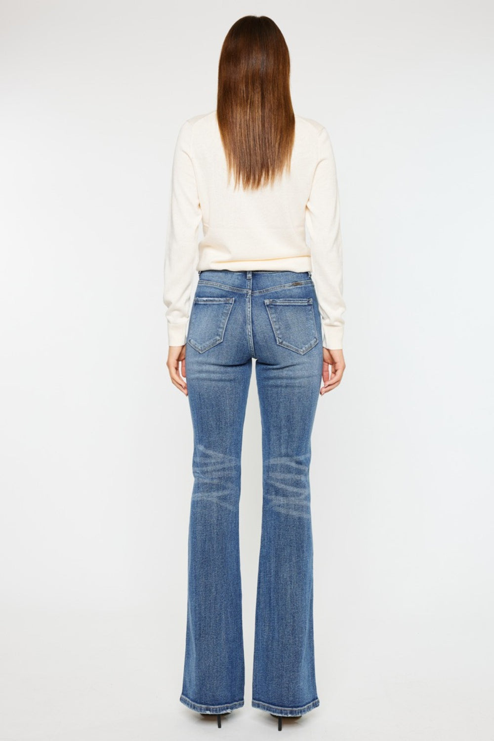 Cat’s Whiskers High Waist Flare Jeans - Kancan - Jeans