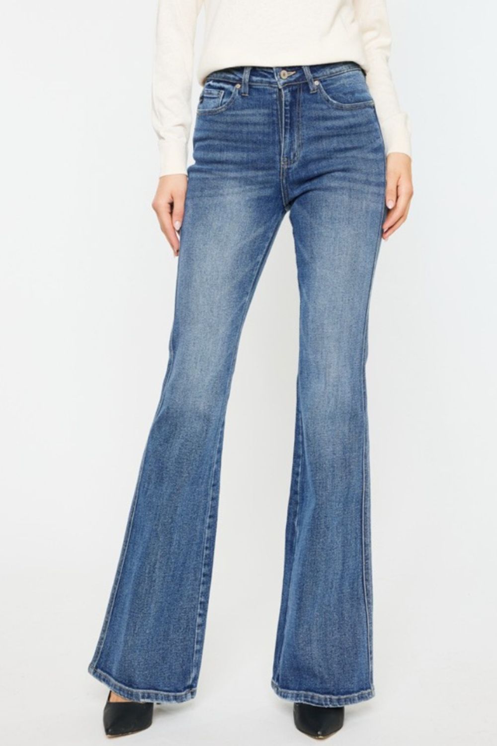 Cat’s Whiskers High Waist Flare Jeans - Kancan - MED / 1(24) - Jeans