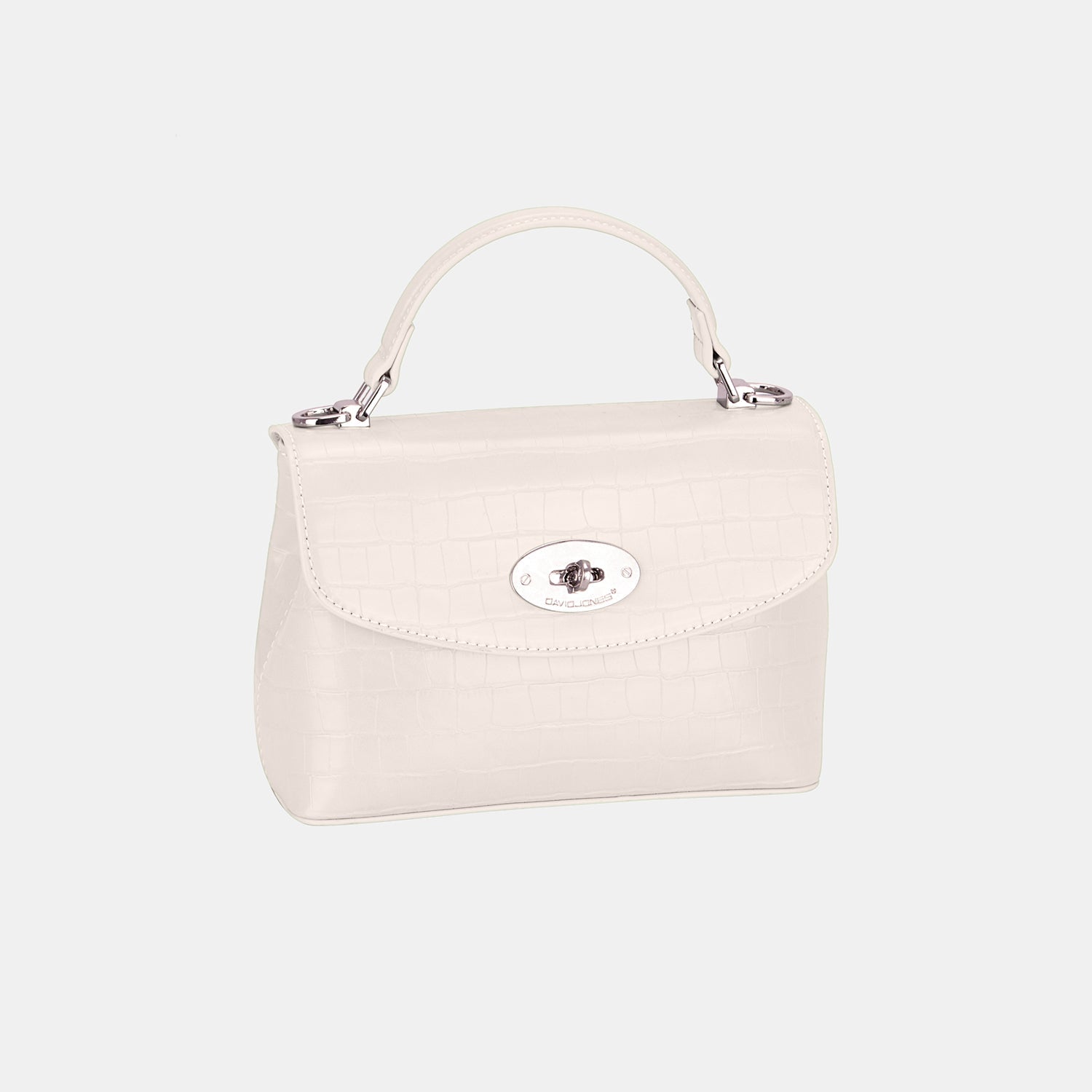 David Jones Texture PU Leather Handbag - Creamy White / One Size - Bags