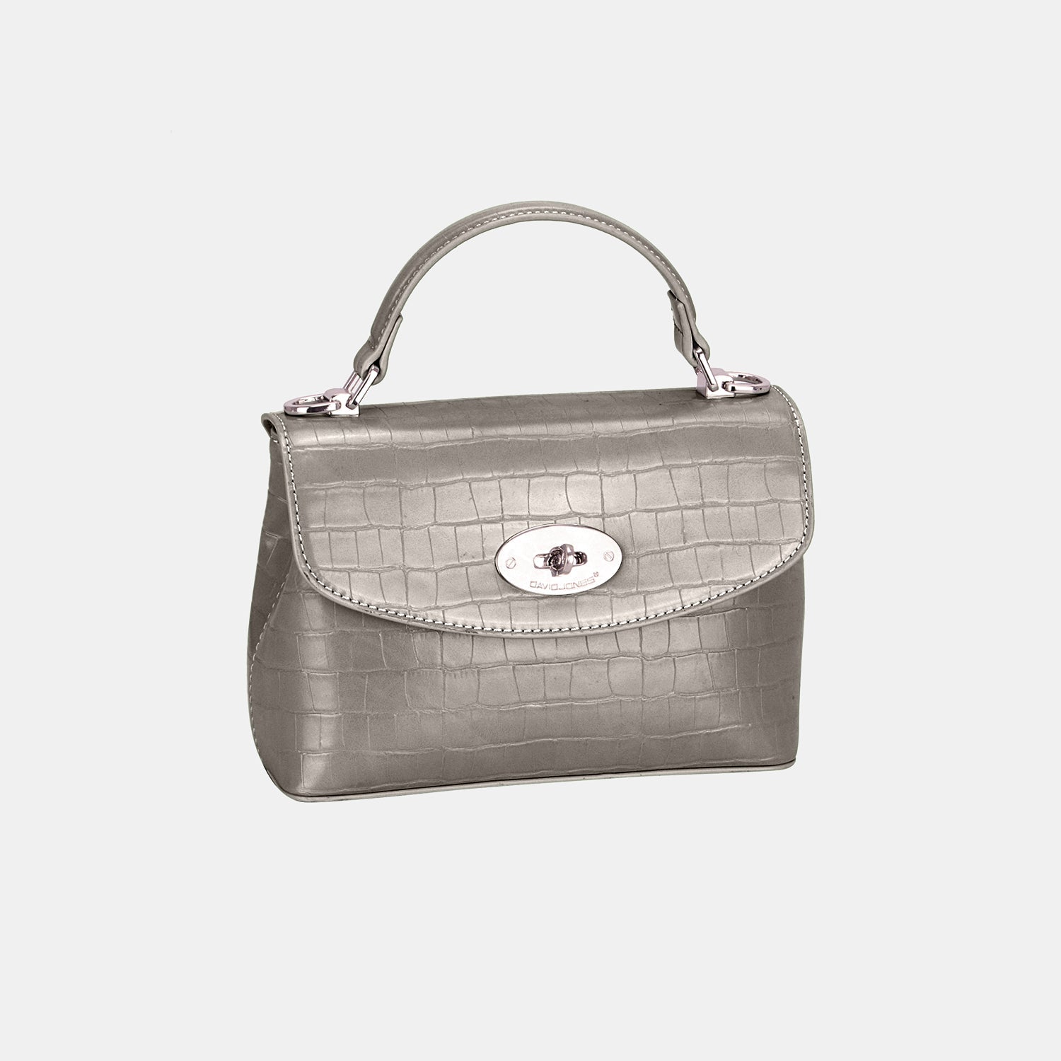 David Jones Texture PU Leather Handbag - D.Silver / One Size - Bags