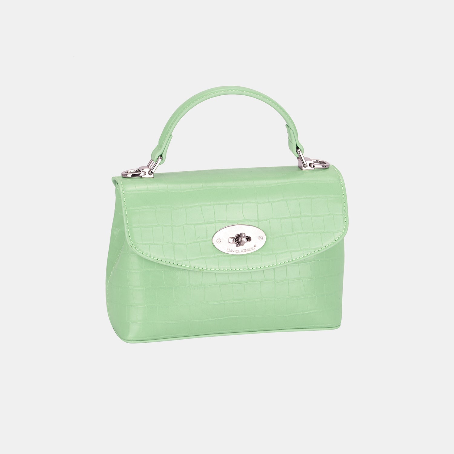 David Jones Texture PU Leather Handbag - Light Green / One Size - Bags