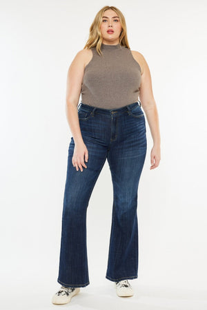 Mid Rise Flare Jeans - Kancan - Dark / 23 - Jeans