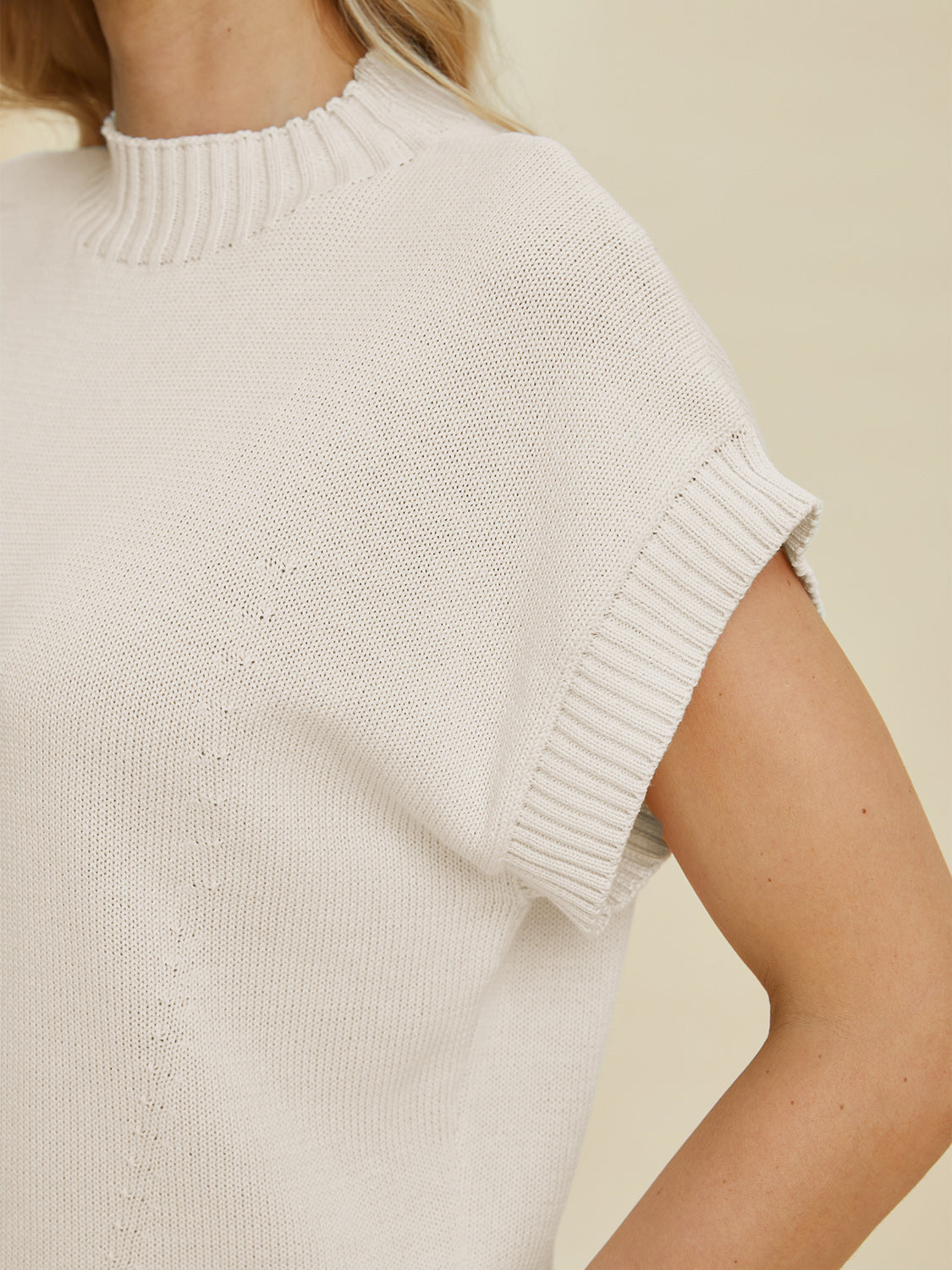 Mock Neck Short Sleeve Sweater - Double Take - Tops