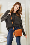 SHOMICO PU Leather Crossbody Bag with Tassel - Caramel / One Size