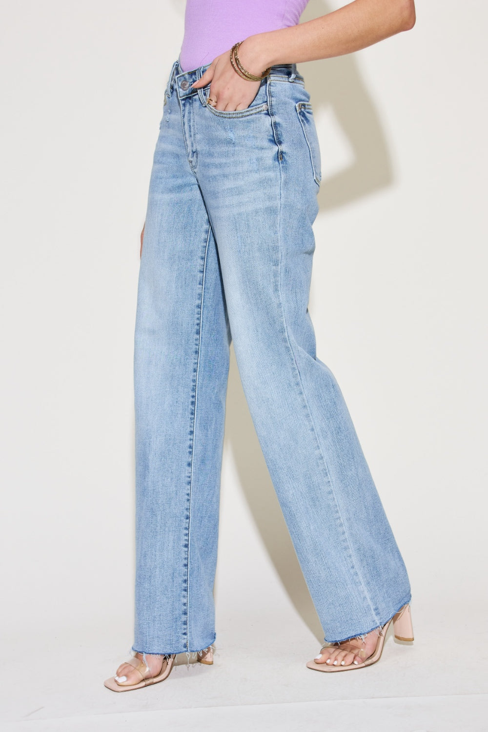 V Front Waistband Straight Jeans - Judy Blue - Jeans