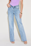 V Front Waistband Straight Jeans - Judy Blue - Light / Jeans