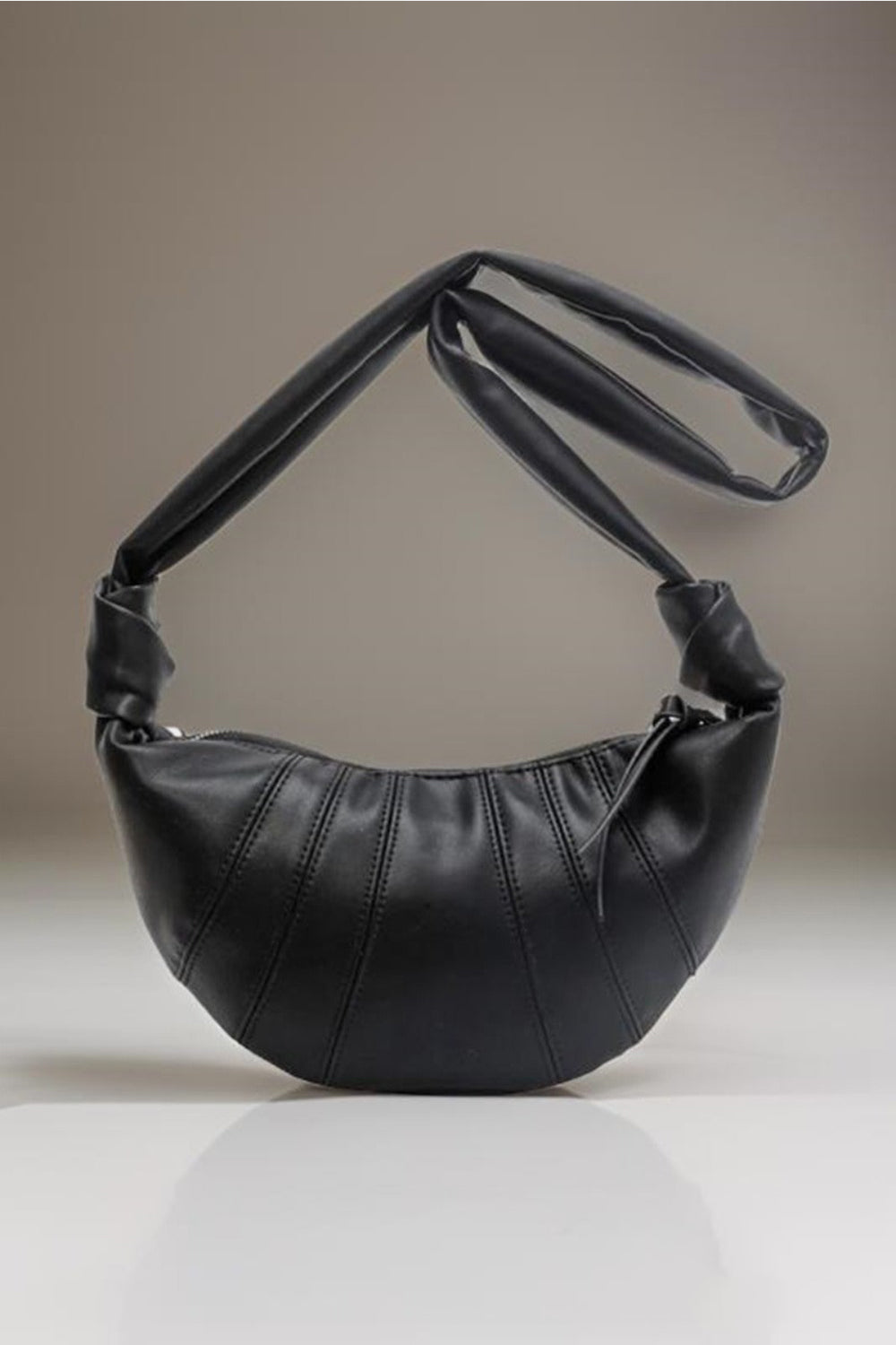 Zenana Vegan Leather Croissant Crossbody Bag - Black / One Size